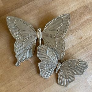 1968 Set of gold Butterfly wall hangings